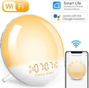 Despertador Solar con Simulación de Amanecer | Luz Nocturna + Radio FM